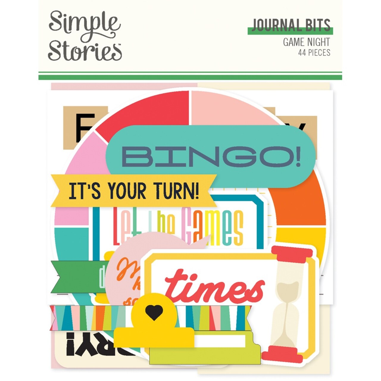 Simple Stories Journal Bits & Pieces Die Cuts 44/pkg-Game Night